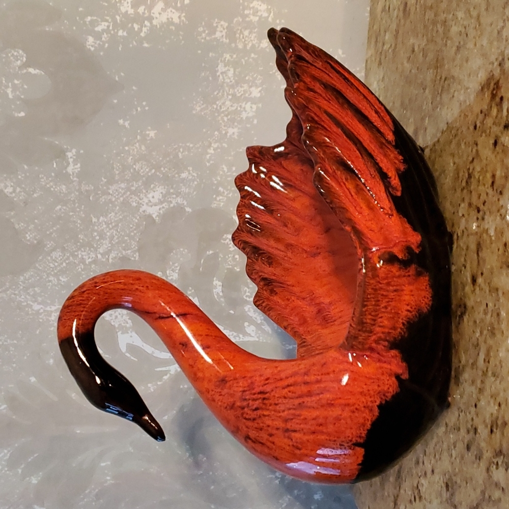 Vintage pottery Evangeline Canada swan dish